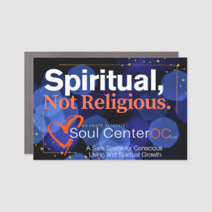 Blue Car Door Magnet -- Spiritual, Not Religious