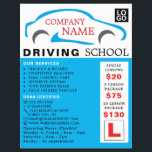 Blue Car Logo, Driving School, Instructor Advert Flyer<br><div class="desc">Blue Car Logo,  Driving School,  Instructor Advertising Flyer by The Business Card Store.</div>