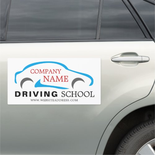 Blue Car Logo Driving School Instructor Car Magnet