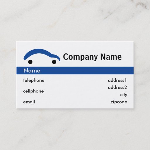 Customizable Blue Car Retail Business Card Design
