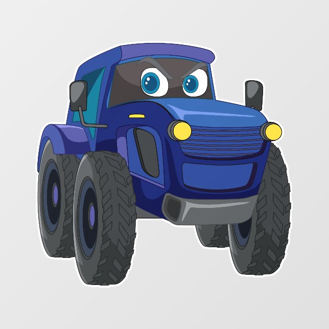 Blue Car  Wall Decal (Front)