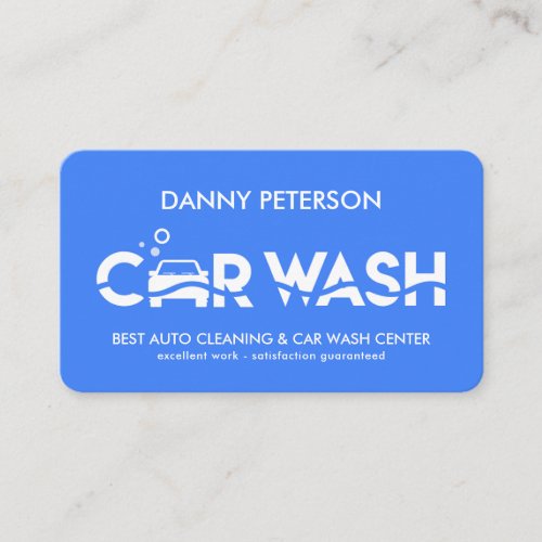 Blue Car Wash Water Wave Layer Business Card
