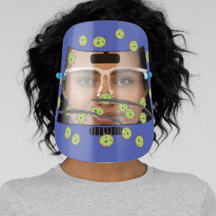 Blue Car Windshield with Germs Face Shield
