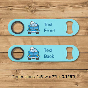 Blue car with bubbles bar key