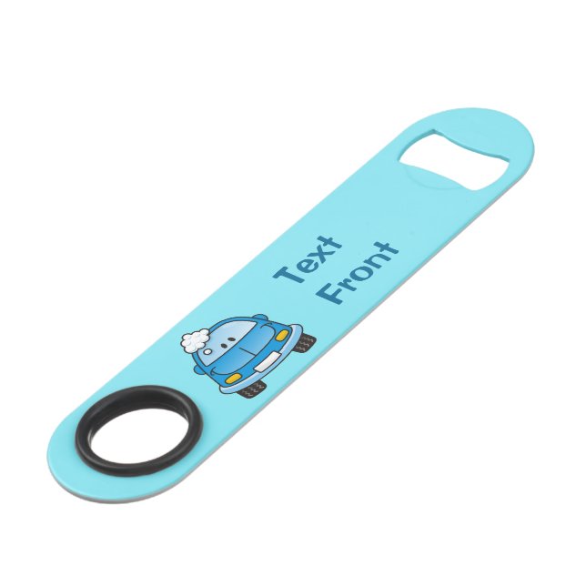 Blue car with bubbles bar key (Front Angled)