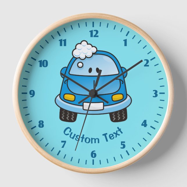 Blue Car with Bubbles Clock (Front)