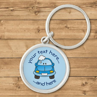Blue car with bubbles keychain