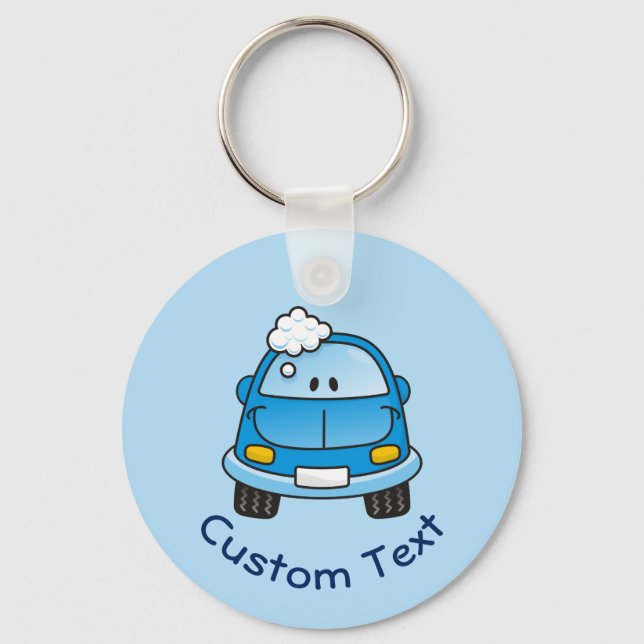 Blue Car with Bubbles Keychain (Front)