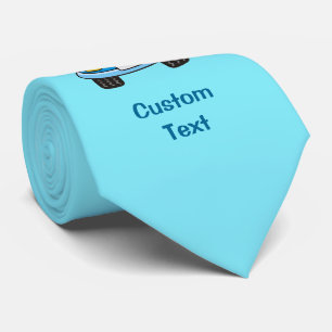 Blue car with bubbles neck tie