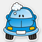 Blue Car with Bubbles Sticker (Front)