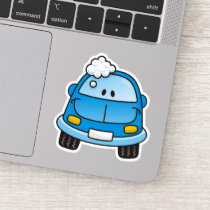 Blue Car with Bubbles Sticker