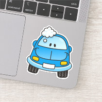 Blue Car with Bubbles Sticker