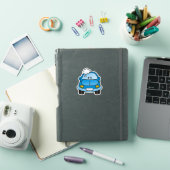 Blue Car with Bubbles Sticker (iPad Cover)