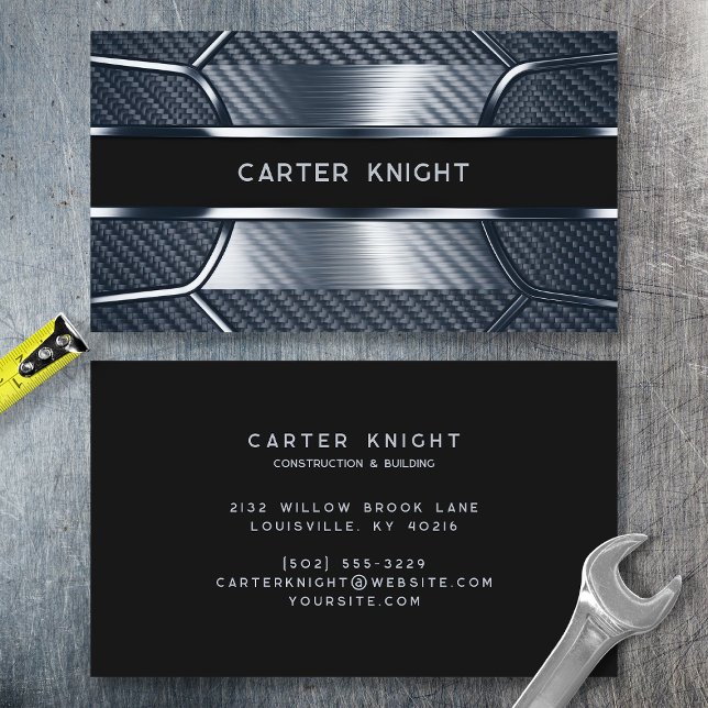 Blue Carbon Fiber Industrial Business Card (Creator Uploaded)