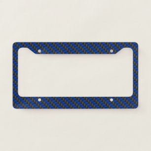 Blue Carbon fiber License Plate Frame
