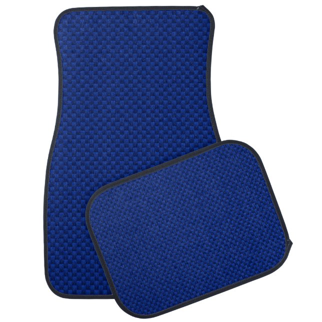 Blue Carbon Fiber Like Print Decor Car Mat (Set)
