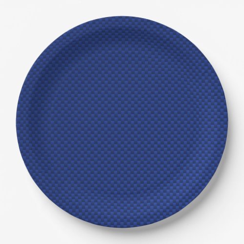 Blue Carbon Fiber Like Print Decor Paper Plates
