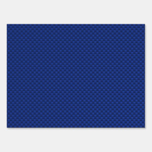 Blue Carbon Fiber Like Print Decor Sign