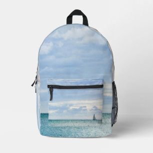 Blue Caribbean Sea  Printed Backpack