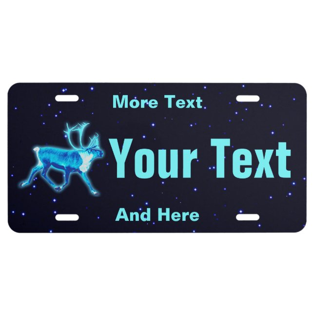Blue Caribou License Plate (Front)
