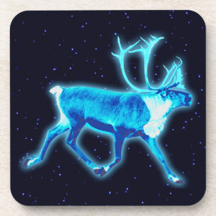 Blue Caribou (Reindeer) Beverage Coaster