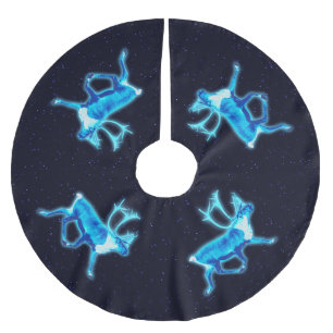 Blue Caribou (Reindeer) Brushed Polyester Tree Skirt