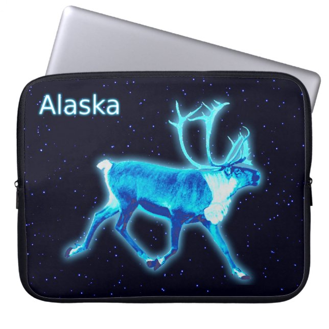 Blue Caribou (Reindeer) Laptop Sleeve (Front)