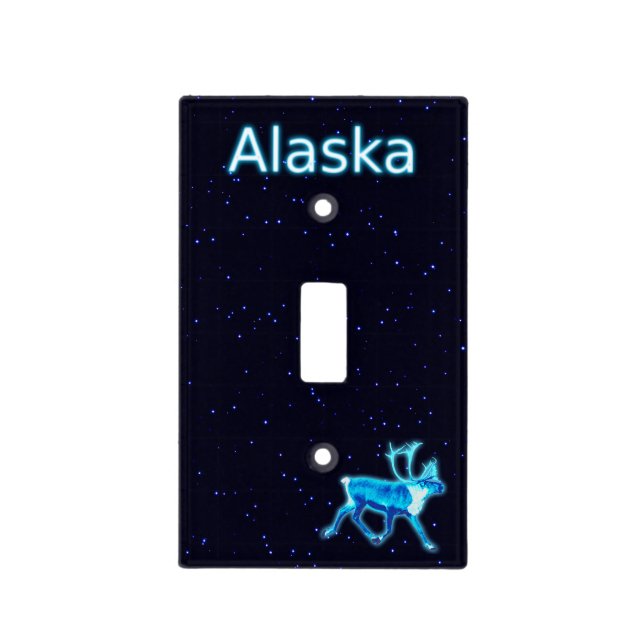Blue Caribou (Reindeer) Light Switch Cover (Front)