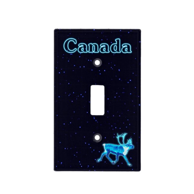 Blue Caribou (Reindeer) Light Switch Cover (Front)