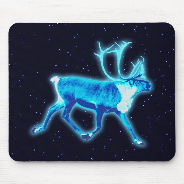 Blue Caribou (Reindeer) Mouse Pad (Front)