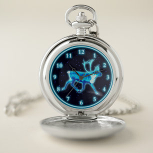 Blue Caribou (Reindeer) Pocket Watch