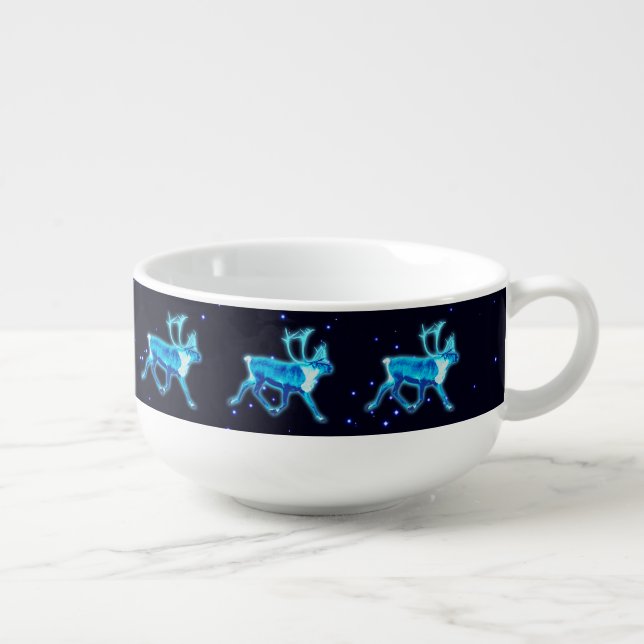 Blue Caribou (Reindeer) Soup Mug (Left)
