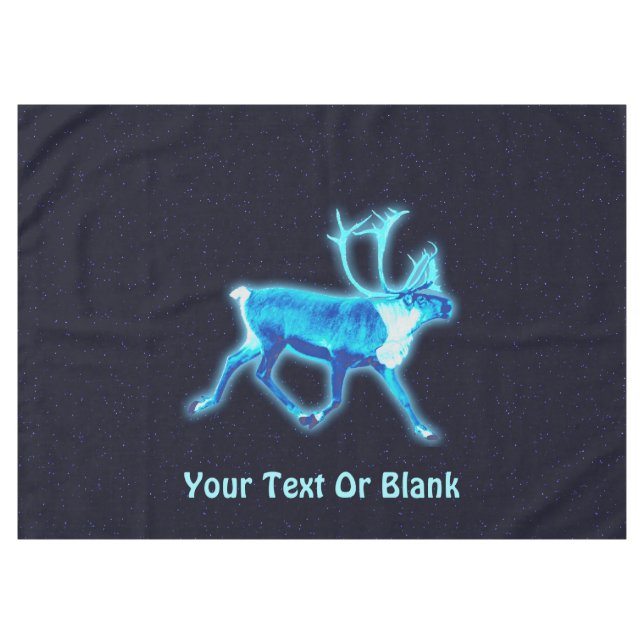 Blue Caribou (Reindeer) Tablecloth (Front (Horizontal))