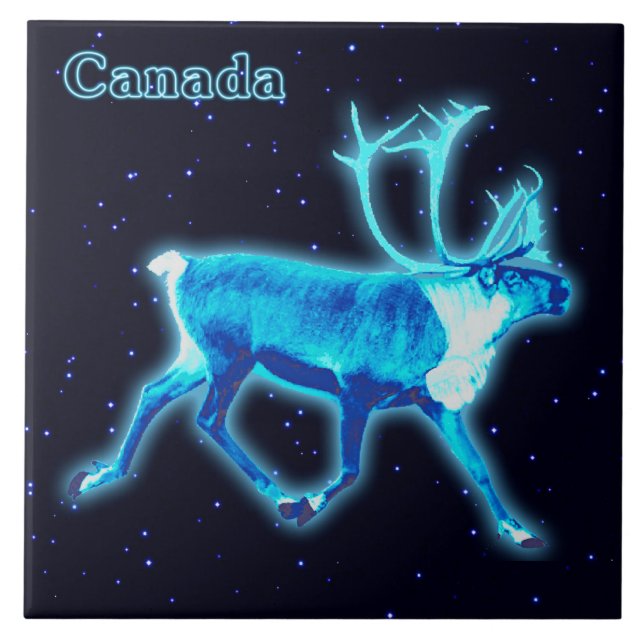 Blue Caribou (Reindeer) Tile (Front)