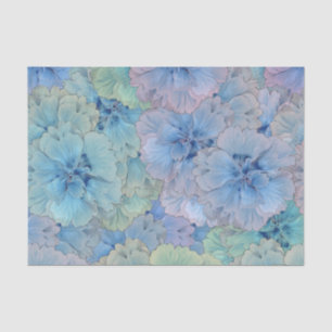 Blue carnations in vintage style tissue paper