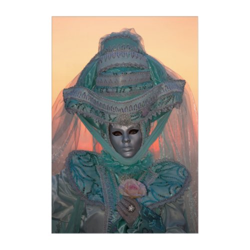 Blue Carnival Costume Venice Acrylic Print