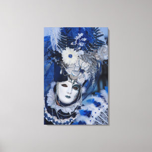 Blue Carnival Costume, Venice Canvas Print