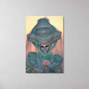 Blue Carnival Costume, Venice Canvas Print