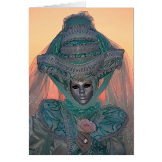 Blue Carnival Costume, Venice Cards (Front)