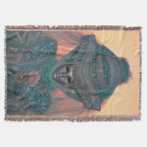 Blue Carnival Costume Venice Throw Blanket