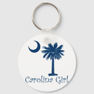 Blue Carolina Girl Palmetto Keychain