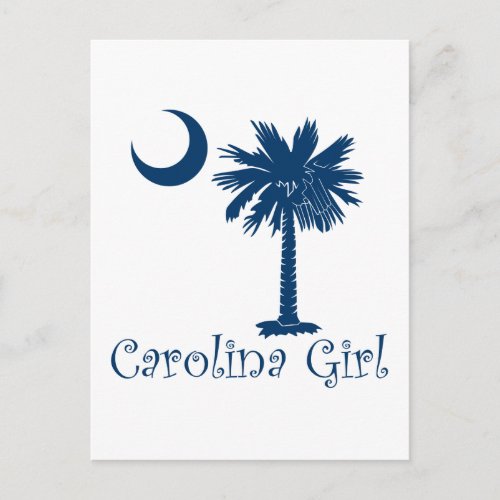 Blue Carolina Girl Palmetto Postcard