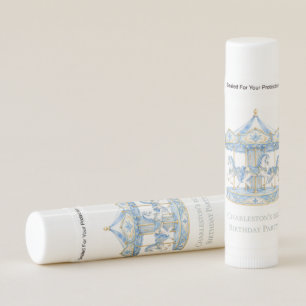 Blue Carousel Boy 1st. Birthday Party Favor Lip Balm
