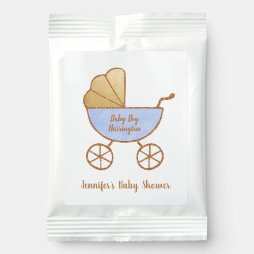 Blue Carriage Baby Boy Shower Party Favor Hot Chocolate Drink Mix