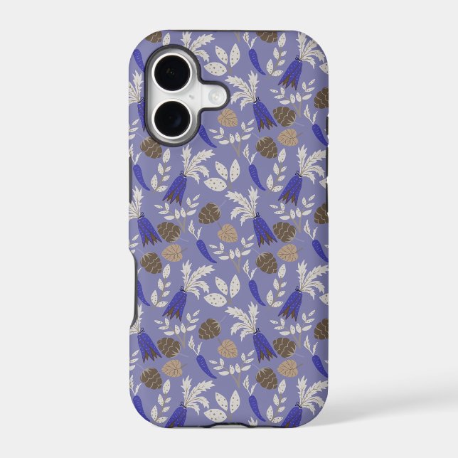 Blue Carrots And Nuts Pattern Iphone Case (Back)
