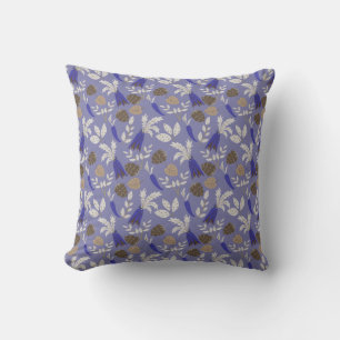 Blue Carrots And Nuts Pattern Throw Pillow