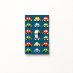 blue cars design lightswitch cover