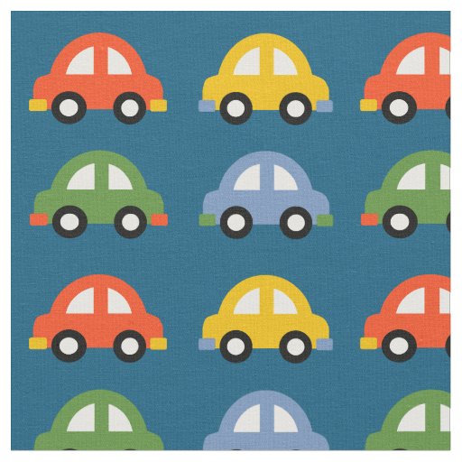 Blue cars fabric