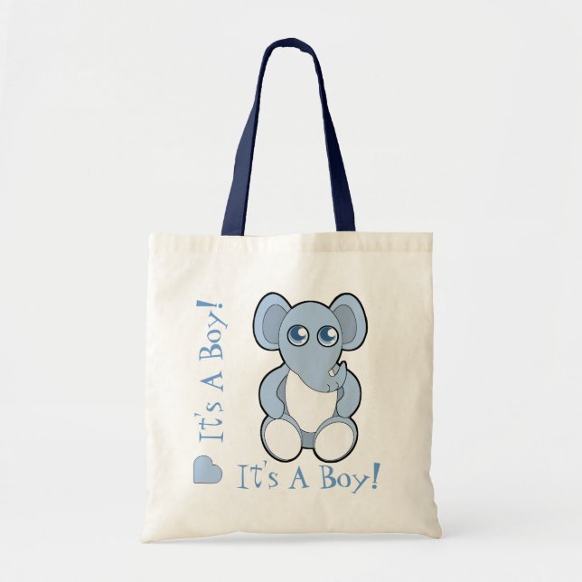 Blue Cartoon Baby Elephant New Mommy Bag (Front)