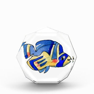 Blue Cartoon Butterfly Fish Acrylic Award